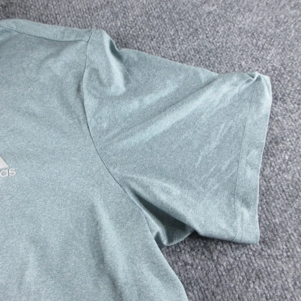 Adidas Polo Shirt Mens L Green Button Up Short Sleeve Golf Performance Casual